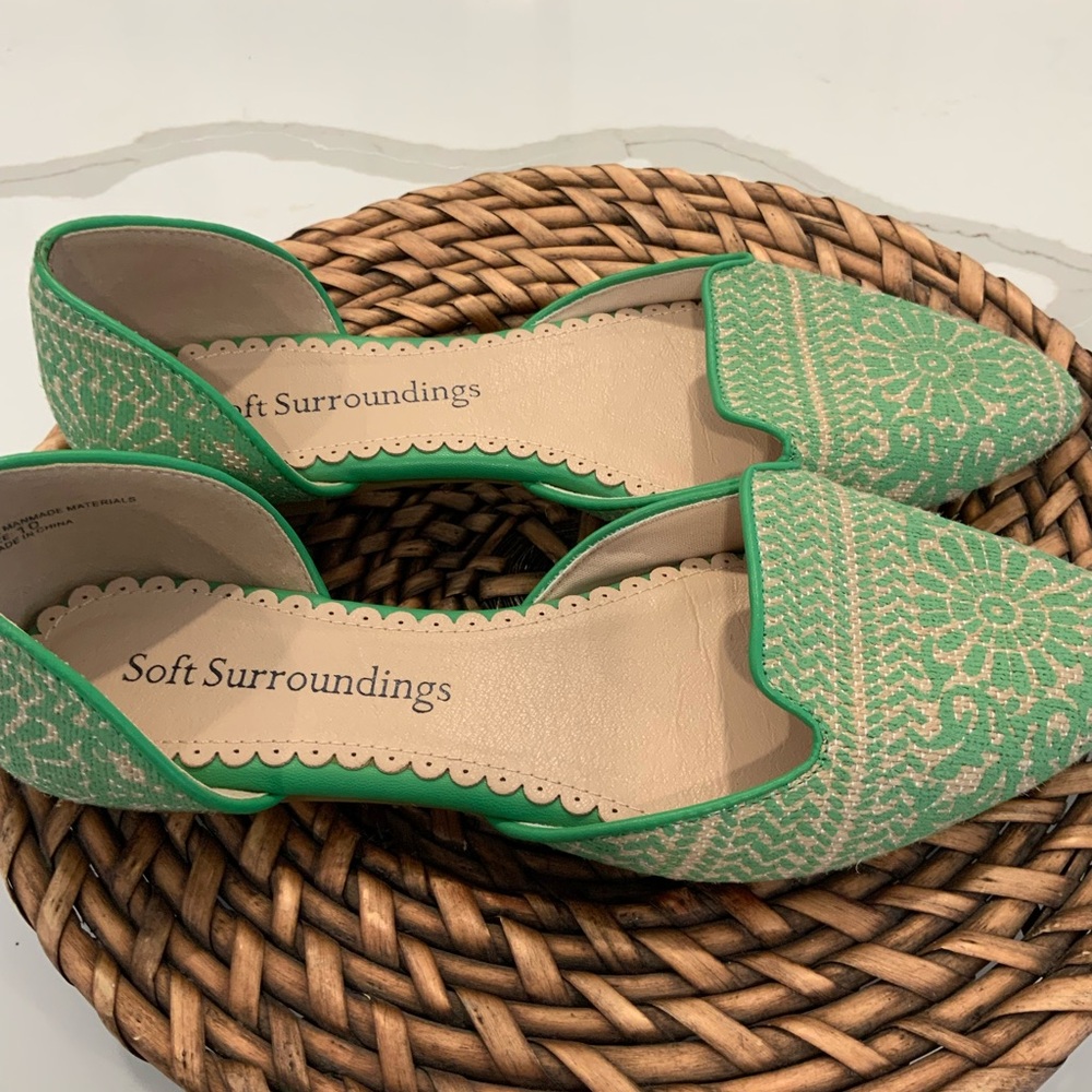 Soft Surroundings Turquoise Embroidered Loafers - Picture 4 of 7